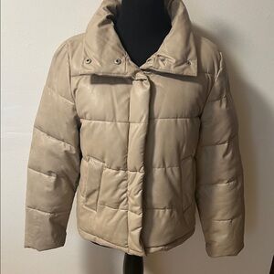 7 For All Mankind Vegan Leather Puffer Jacket